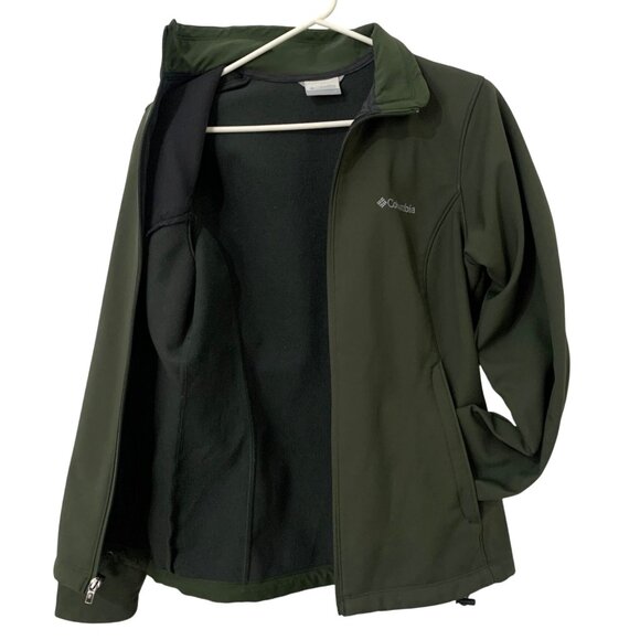 COLUMBIA Womens Olive Green Soft Shell Full Zip Jacket w/ Pockets Size M - Picture 9 of 9